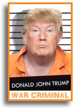 trump is a war criminal in orange prison clothes